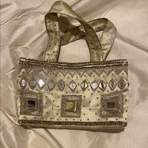 Moyna Gold Beaded/Mirror Women's Bag